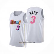 Camiseta Miami Heat Dwyane Wade #3 Ciudad 2022-23 Blanco