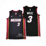 Camiseta Miami Heat Dwyane Wade NO 3 Icon 2024-25 Negro