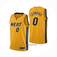 Camiseta Miami Heat Meyers Leonard #0 Earned 2020-21 Oro