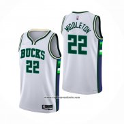 Camiseta Milwaukee Bucks Khris Middleton #22 Ciudad 2021-22 Blanco