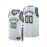 Camiseta Milwaukee Bucks Personalizada Association 2024-25 Blanco
