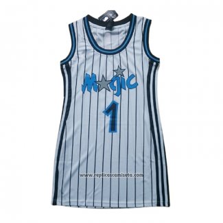 Camiseta Mujer Orlando Magic Anfernee Hardaway #1 Retro Blanco