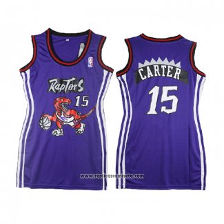 Camiseta Mujer Toronto Raptors Vince Carter #15 Violeta