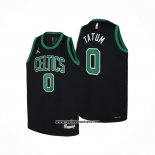 Camiseta Nino Boston Celtics Jayson Tatum #0 Statement Negro