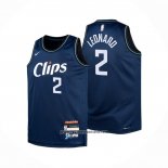 Camiseta Nino Los Angeles Clippers Kawhi Leonard #2 Ciudad 2023-24 Azul