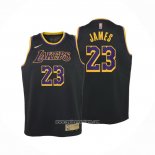 Camiseta Nino Los Angeles Lakers LeBron James #23 Earned 2021-22 Negro