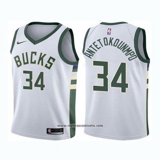 Camiseta Nino Milwaukee Bucks Giannis Antetokounmpo #34 Association Blanco