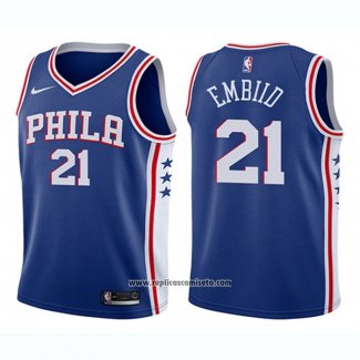 Camiseta Nino Philadelphia 76ers Joel Embiid #21 Icon 2017-18 Azul