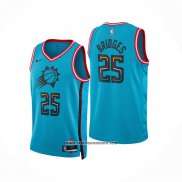 Camiseta Phoenix Suns Mikal Bridges #25 Ciudad 2022-23 Azul