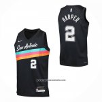 Camiseta San Antonio Spurs Dylan Harper NO 2 Ciudad 2025-26 Negro