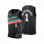 Camiseta San Antonio Spurs Victor Wembanyama NO 1 Ciudad 2025-26 Negro