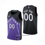 Camiseta Toronto Raptors Personalizada Earned 2020-21 Negro Violeta