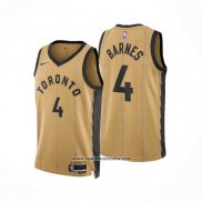 Camiseta Toronto Raptors Scottie Barnes #4 Ciudad 2023-24 Oro