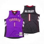 Camiseta Toronto Raptors Tracy McGrady #1 Hardwood Classics Throwback Negro Violeta