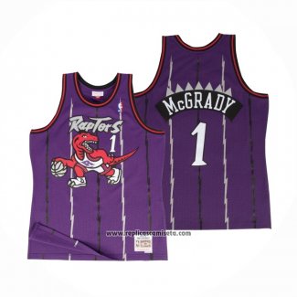 Camiseta Toronto Raptors Tracy McGrady #1 Hardwood Classics Throwback Violeta