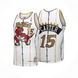 Camiseta Toronto Raptors Vince Carter #15 Mitchell & Ness 1998-99 Blanco Oro