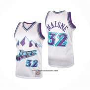 Camiseta Utah Jazz Karl Malone #32 Hardwood Classics Blanco