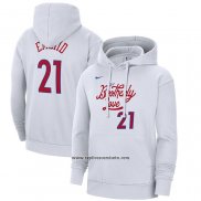 Sudaderas con Capucha Philadelphia 76ers Joel Embiid Ciudad 2022-23 Blanco