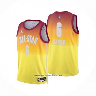 Camiseta All Star 2023 Los Angeles Lakers LeBron James #6 Naranja