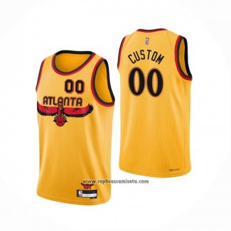 Camiseta Atlanta Hawks Personalizada Ciudad 2021-22 Amarillo