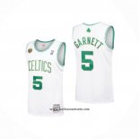 Camiseta Boston Celtics Kevin Garnett #5 Hardwood Classics Throwback 2007-08 Blanco