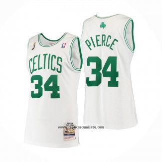 Camiseta Boston Celtics Paul Pierce #34 Mitchell & Ness 2007-08 Blanco