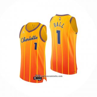 Camiseta Charlotte Hornets LaMelo Ball NO 1 Ciudad Authentic 2025-26 Naranja