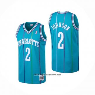 Camiseta Charlotte Hornets Larry Johnson #2 Hardwood Classics 1992-93 Verde