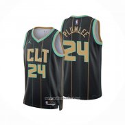 Camiseta Charlotte Hornets Mason Plumlee #24 Ciudad 2022-23 Negro