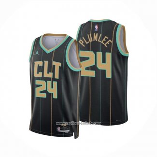 Camiseta Charlotte Hornets Mason Plumlee #24 Ciudad 2022-23 Negro