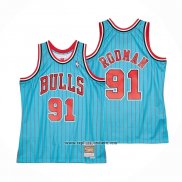 Camiseta Chicago Bulls Dennis Rodman #91 Mitchell & Ness 1995-96 Azul