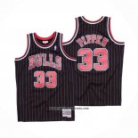 Camiseta Chicago Bulls Scottie Pippen #33 Hardwood Classics Throwback 1995-96 Negro
