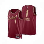 Camiseta Cleveland Cavaliers Max Strus #1 Ciudad 2023-24 Rojo