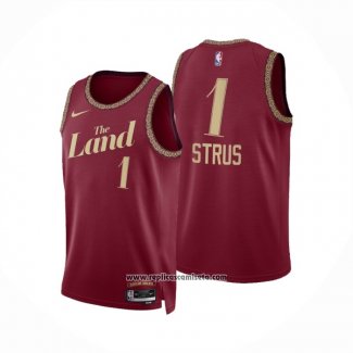 Camiseta Cleveland Cavaliers Max Strus #1 Ciudad 2023-24 Rojo