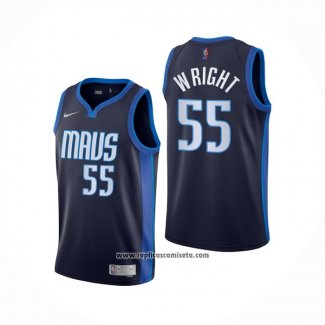 Camiseta Dallas Mavericks Delon Wright #55 Earned 2020-21 Azul