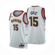 Camiseta Denver Nuggets Nikola Jokic #15 Ciudad 2022-23 Blanco