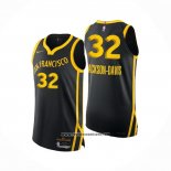 Camiseta Golden State Warriors Trayce Jackson-Davis #32 Ciudad Autentico 2023-24 Negro