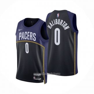 Camiseta Indiana Pacers Tyrese Haliburton #0 Ciudad 2022-23 Azul