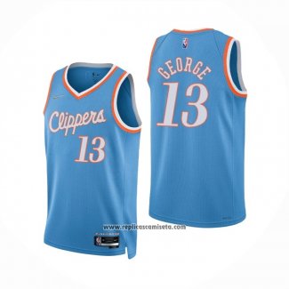 Camiseta Los Angeles Clippers Paul George #13 Ciudad 2021-22 Azul