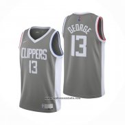 Camiseta Los Angeles Clippers Paul George #13 Earned 2020-21 Gris