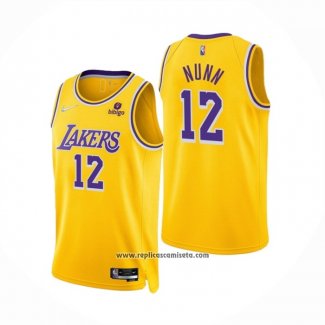 Camiseta Los Angeles Lakers Kendrick Nunn #12 75th Anniversary 2021-22 Amarillo