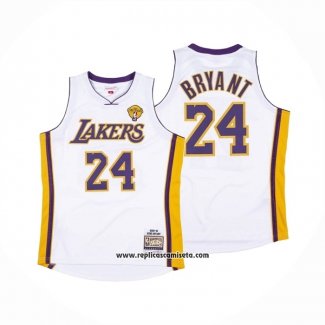 Camiseta Los Angeles Lakers Kobe Bryant NO 24 Mitchell & Ness 2009-10 Blanco