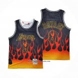 Camiseta Los Angeles Lakers Kobe Bryant #8 Flames Negro