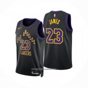 Camiseta Los Angeles Lakers LeBron James NO 23 Ciudad 2025-26 Negro