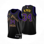 Camiseta Los Angeles Lakers Shaquille O'neal #34 Ciudad 2023-24 Negro