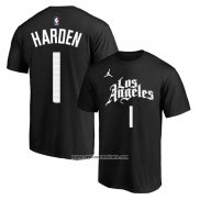 Camiseta Manga Corta Los Angeles Clippers James Harden Ciudad 2019-20 Negro