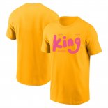 Camiseta Manga Corta Los Angeles Lakers James King Commemorative Amarillo