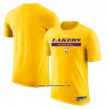 Camiseta Manga Corta Los Angeles Lakers Practice Performance 2022-23 Amarillo