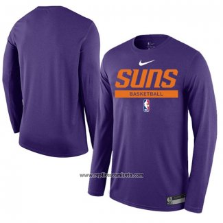 Camiseta Manga Larga Phoenix Suns Practice Performance 2022-23 Violeta