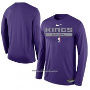 Camiseta Manga Larga Sacramento Kings Practice Performance 2022-23 Violeta